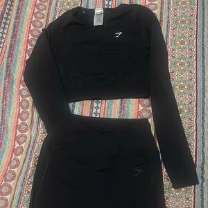 Gymshark Black Leggings and Crop Top Set